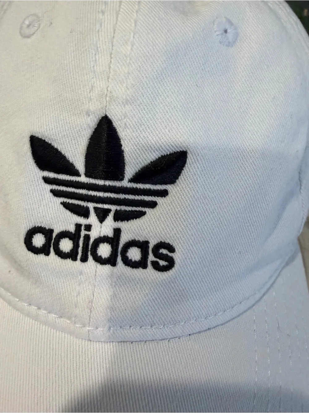 adidas White Cap with Black Trefoil Logo
